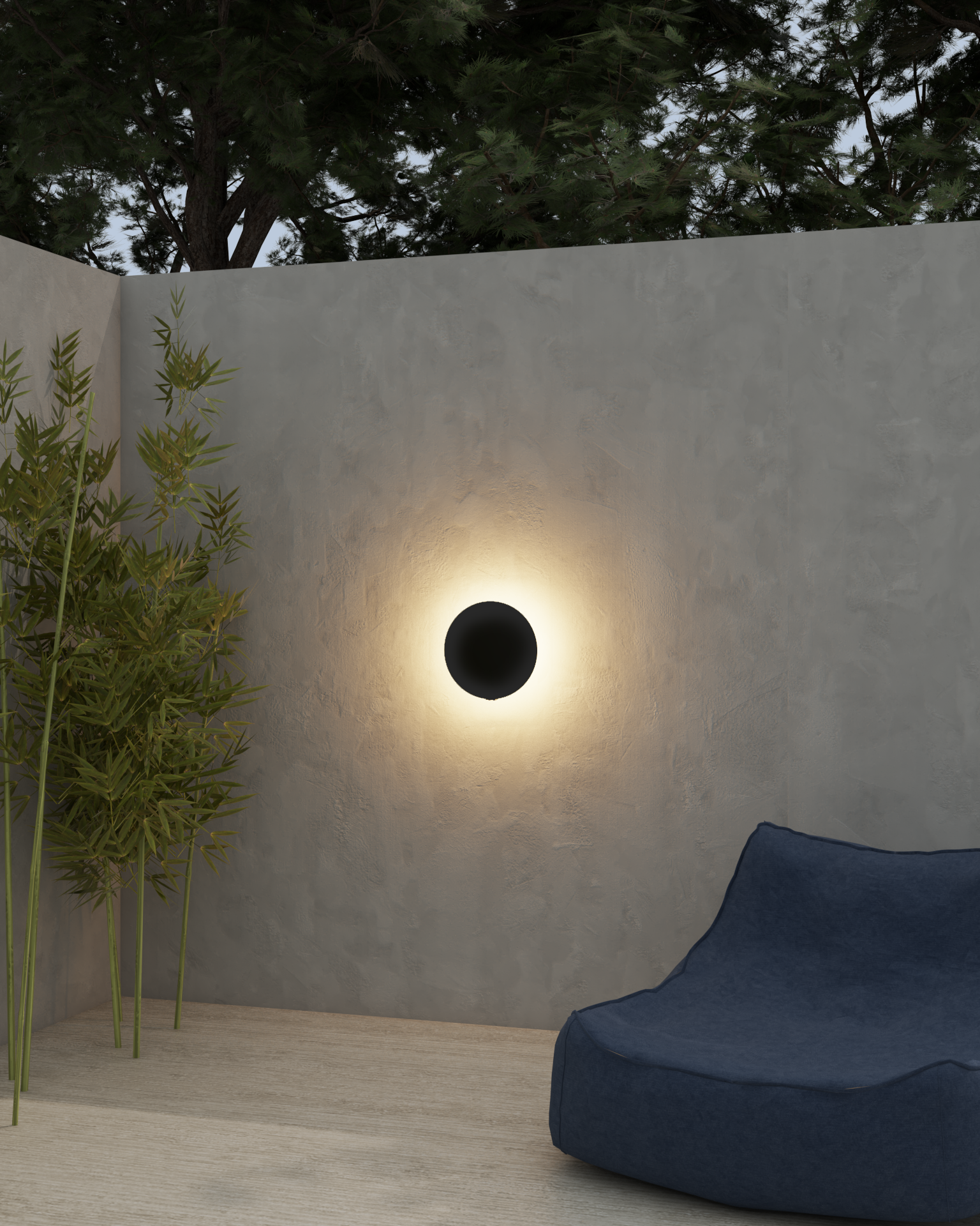 Arandela de LED redonda com vidro